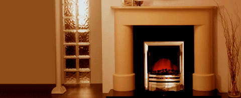 F Lowes Plumbing & Heating Sunderland  - Contemporary Living Flame Gas Fire with Stone Effect Fire Surround
